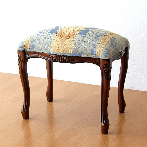 スツール アンティーク 木製 おしゃれ クッション 椅子 無垢材 生地