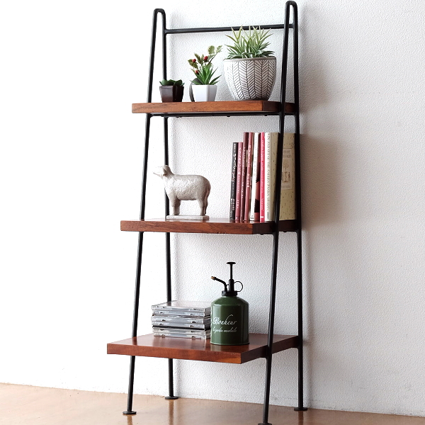 ラダーラック 棚 木製 アイアン おしゃれ 天然木 無垢材 アイアンと