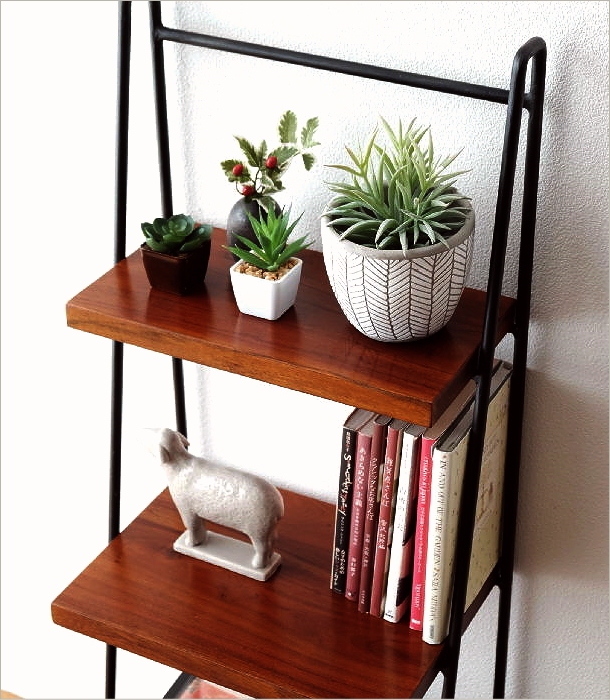 ラダーラック 棚 木製 アイアン おしゃれ 天然木 無垢材 アイアンと