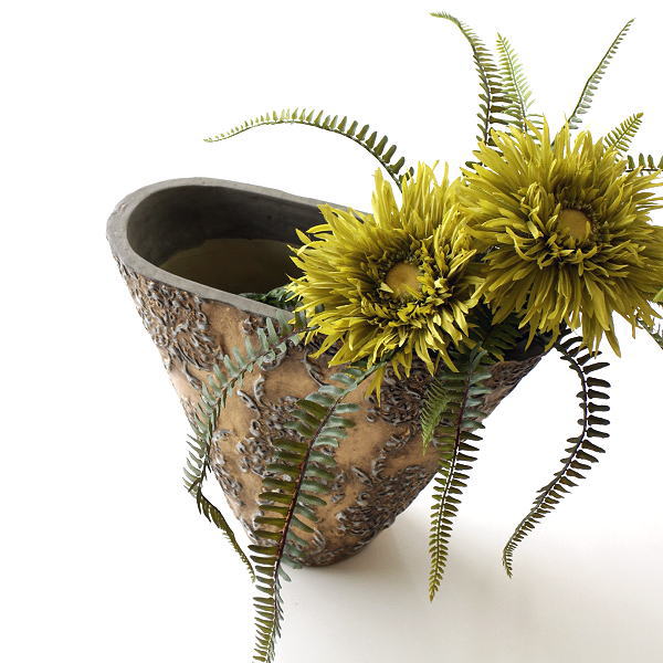 花瓶 陶器 おしゃれ 花器 フラワーベース ゴールドベース [sik3977