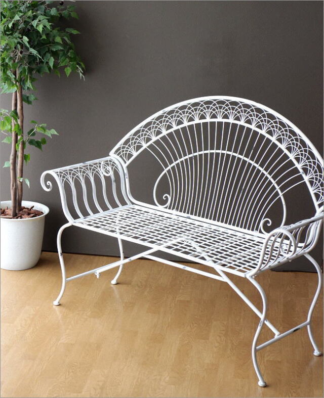 ベンチ ガーデンベンチ アイアン 二人掛け おしゃれ ガーデン