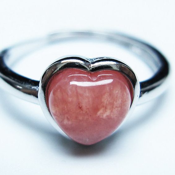 パワーストーン 天然石 インカローズ(ロードクロサイト)ハート指輪(15