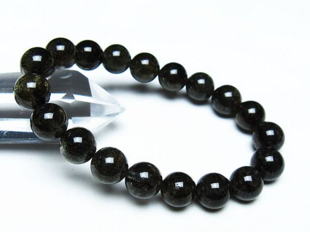 パワーストーン 天然石 ブラックルチルクォーツブレスレット 10mm