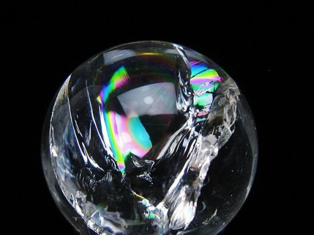 虹入りヒマラヤ水晶丸玉 24mm [T317-4146]