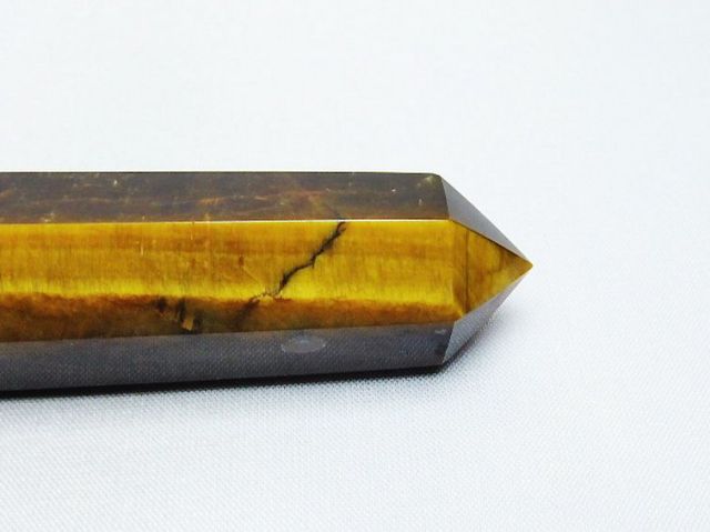 パワーストーン 天然石 タイガーアイ※黄虎目石六角柱[T443-4718]
