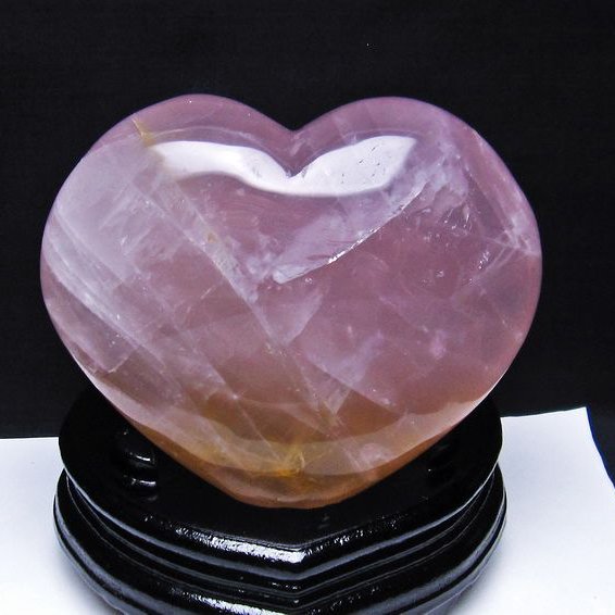 1.3Kgパワーストーン 天然石 ローズクォーツ ハート 置物[T457-4028]