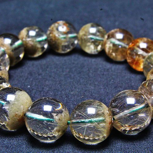 タイチンフラワー水晶ガーデンクォーツ（庭園水晶）ブレスレット13mm