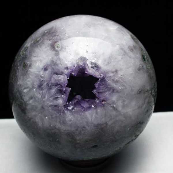 9.9Kg アメジスト笑口丸玉207mm[T610-11799]