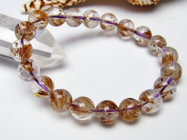 カコクセナイト インクォーツ ブレスレット9mm[T628-3812]