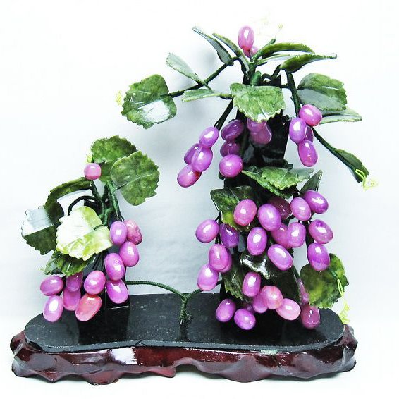 1.8Kgパワーストーン 天然石 アゲート葡萄鉢植え置物[T726-1473]