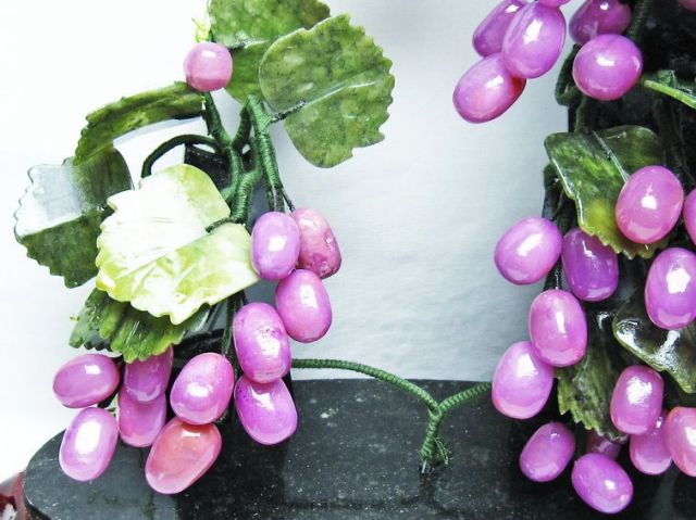 1.8Kgパワーストーン 天然石 アゲート葡萄鉢植え置物[T726-1473]