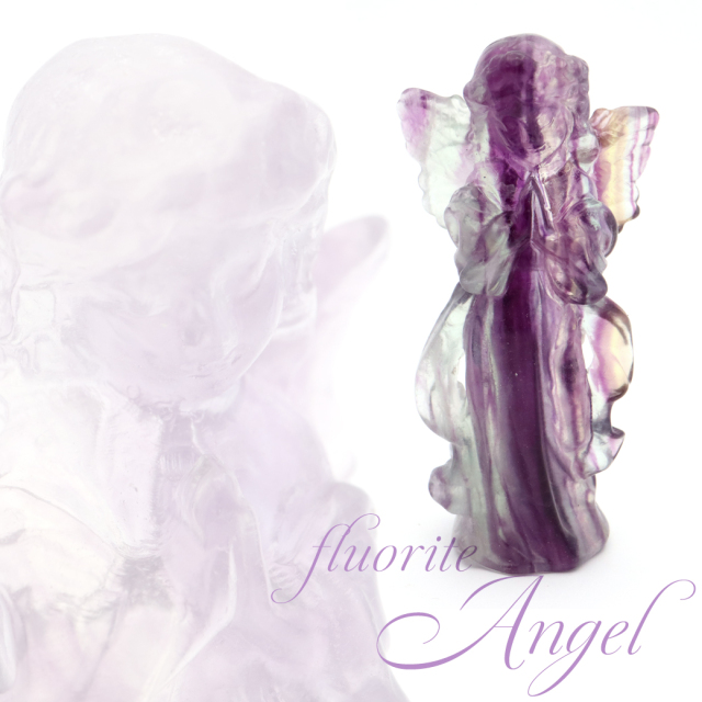 フローライト 置物 九尾の狐 天然石 蛍石 ほたるいし 彫刻 彫り物 九尾