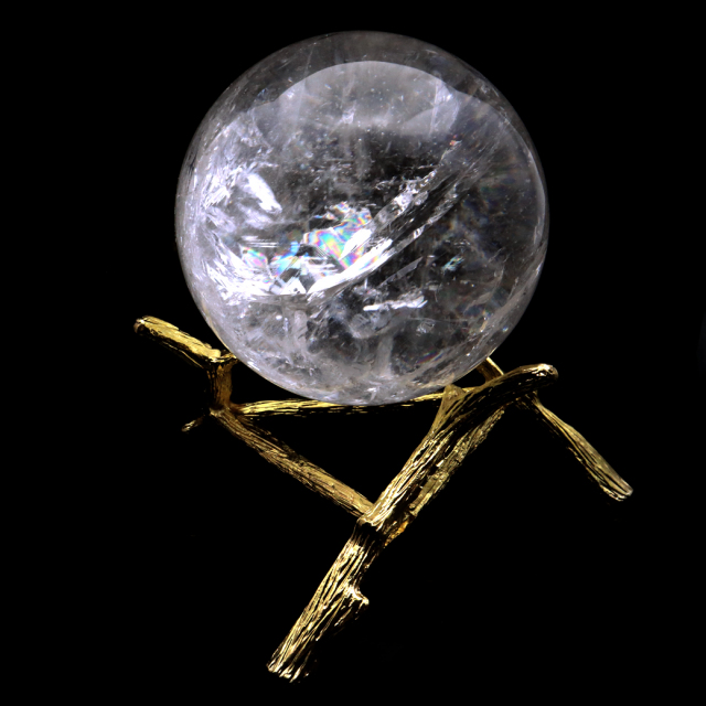 レムリアンシード 水晶 丸玉 風格漂う 大玉 Lサイズ 台座付き 直径12cm