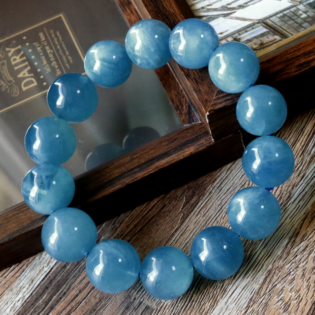 アクアマリン ブレスレット 16mm 3月 誕生石 天然石 パワーストーン