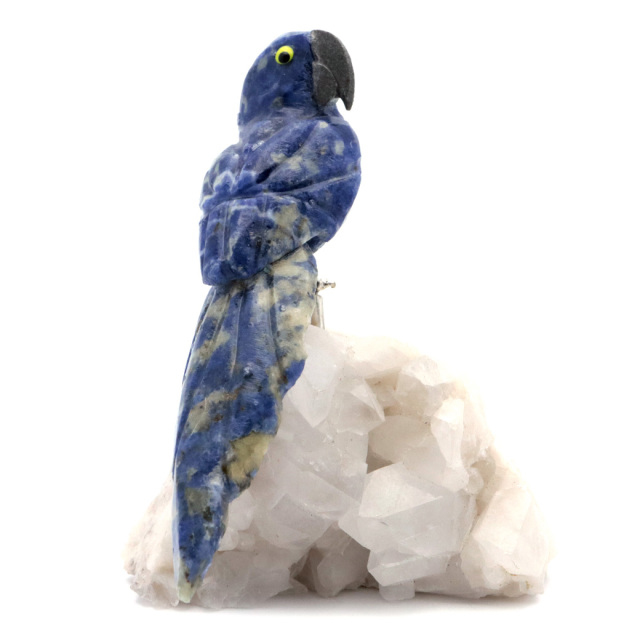 天然石 鳥 置き物 オーナメント 宝石鳥 インコ ラピスラズリ オウム