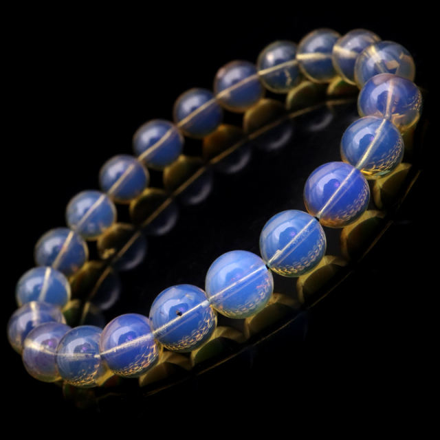 ブルーアンバー ブレスレット 9mm メキシコ産 琥珀 こはく メキシカン