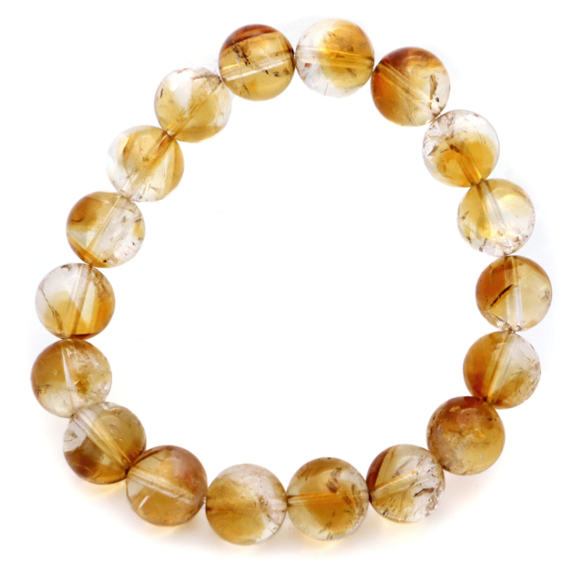 シトリン アイリスクォーツ ブレスレット 11mm 黄水晶 虹入り 天然石