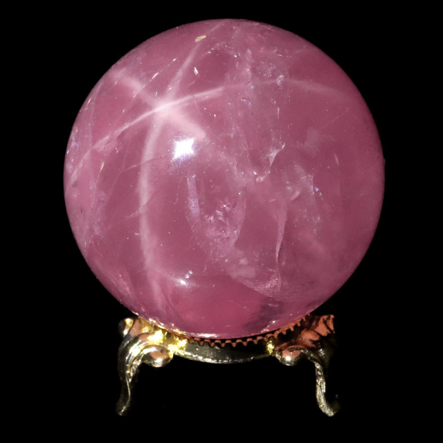 スター ローズクォーツ 丸玉 51mm AAAAA 台座付き マダガスカル産