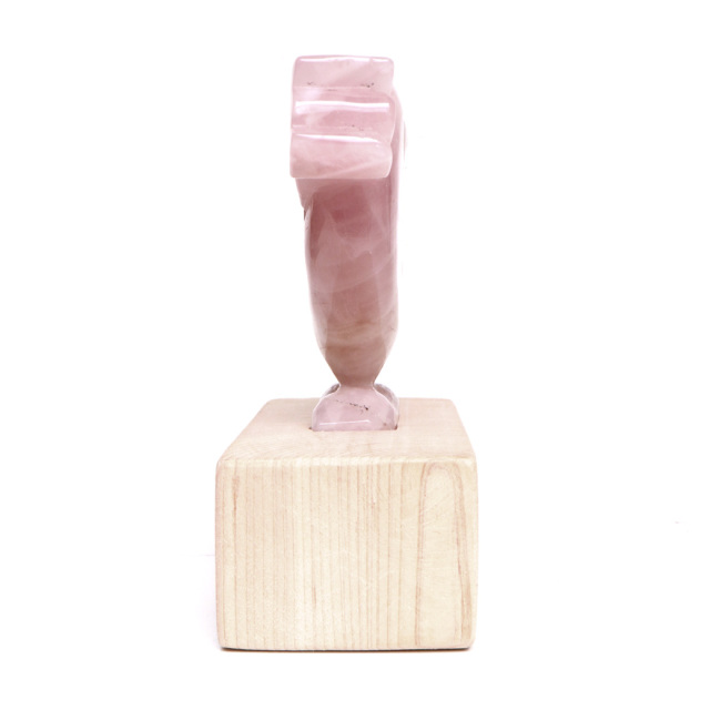 ディープローズクォーツ ハート 置物 キューピッド 天然石 原石 矢