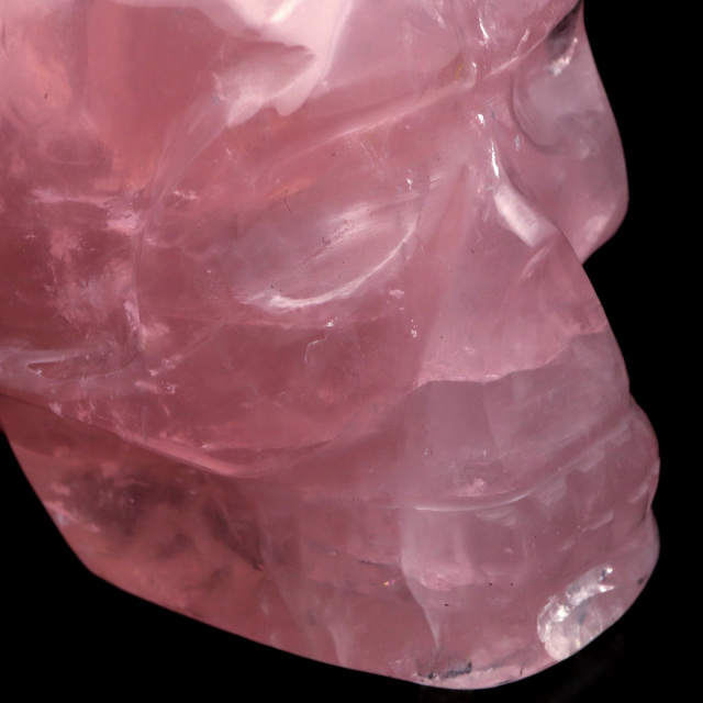 ローズクォーツ スカル 骸骨 置き物 オブジェ ブラジル産 1点もの 571g