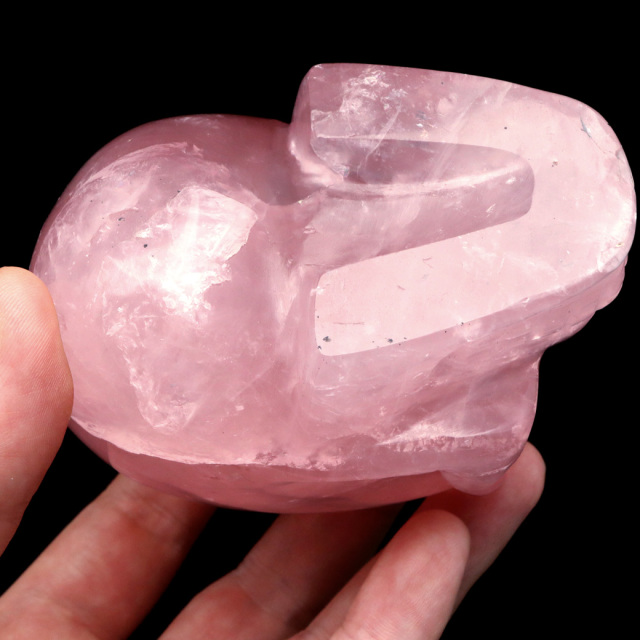 ローズクォーツ スカル 骸骨 置き物 オブジェ ブラジル産 1点もの 571g