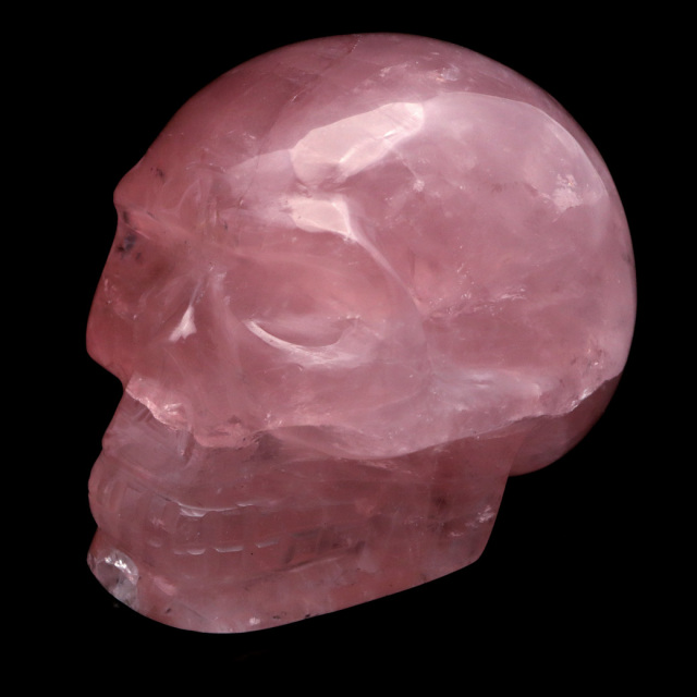 ローズクォーツ スカル 骸骨 置き物 オブジェ ブラジル産 1点もの 571g