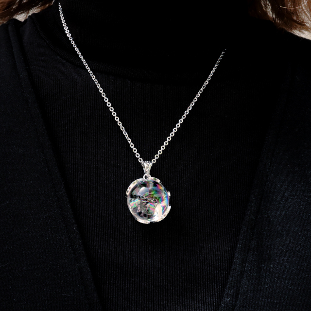水晶 虹入り ペンダント アイリスクォーツ ペンダント ネックレス