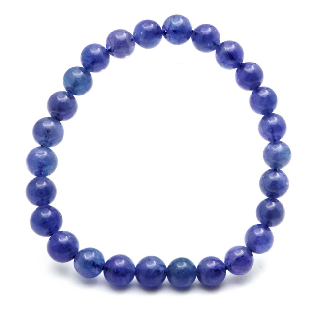 タンザナイト ブレスレットバイカラー AAAAA 8mm 鑑別書付き 12月