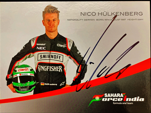 N.ヒュルケンベルグ 直筆サイン入 フォースインディア ドライバー