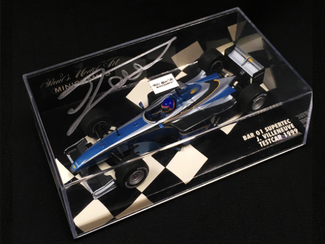 J.ビルニューブ直筆サイン入 ミニチャンプス 1/43 BAR01 1999テスト