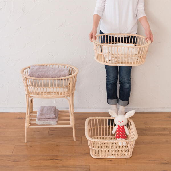 籐の脱衣かご オーバル