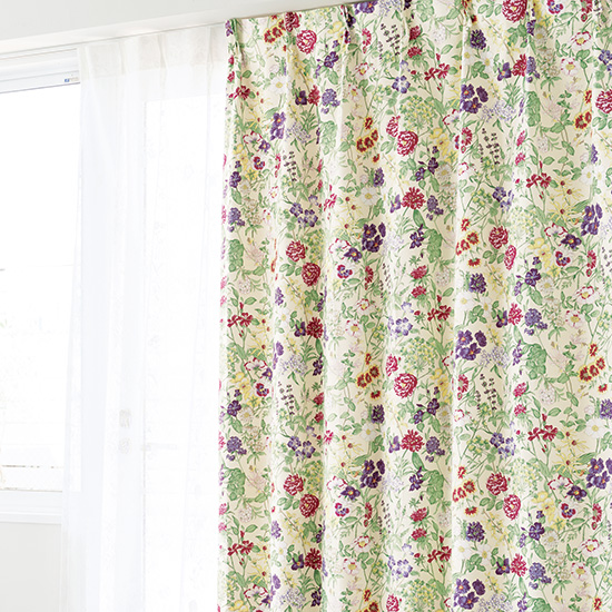 花柄カーテン フラワーガーデン