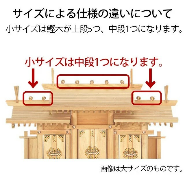 神棚【神棚 屋根違い三社 小・中・大 ひのき 国産 日本製】屋根違い 三