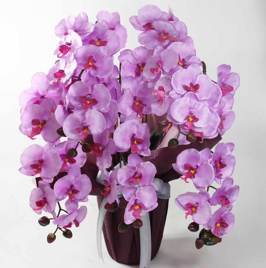 光触媒 光の楽園胡蝶蘭ラベンダー（5本立）【アートフラワー 造花