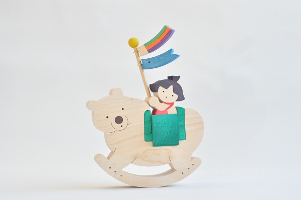 木のおもちゃ杢】 ゆりかごの金太郎坊や（熊） 木のおもちゃHANA