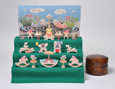 五月人形 遊プラン・小黒三郎 円武者とかがり火 木のおもちゃHANA