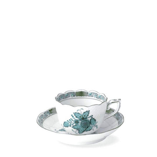 アポニー・ターコイズ・プラチナ] モカカップ&ソーサー