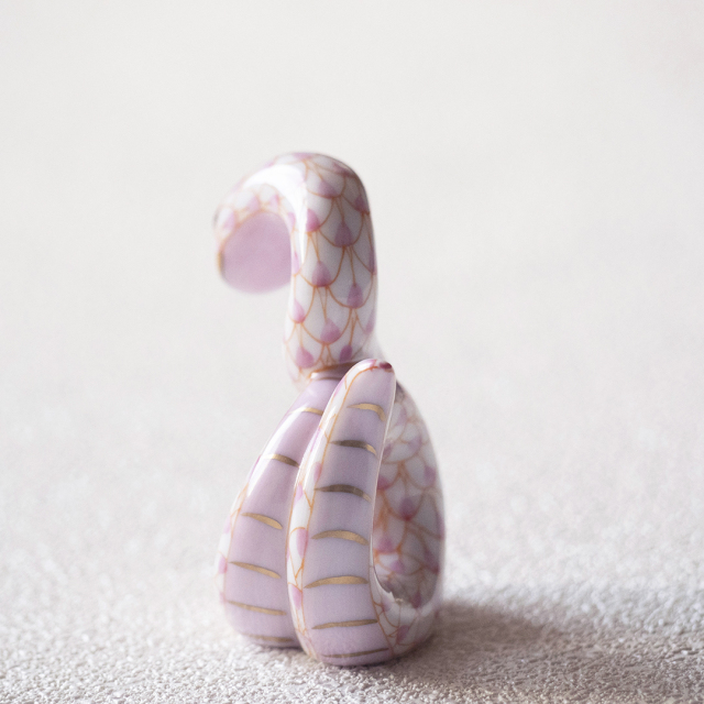 干支置物・へび（ピンク・オレンジ）