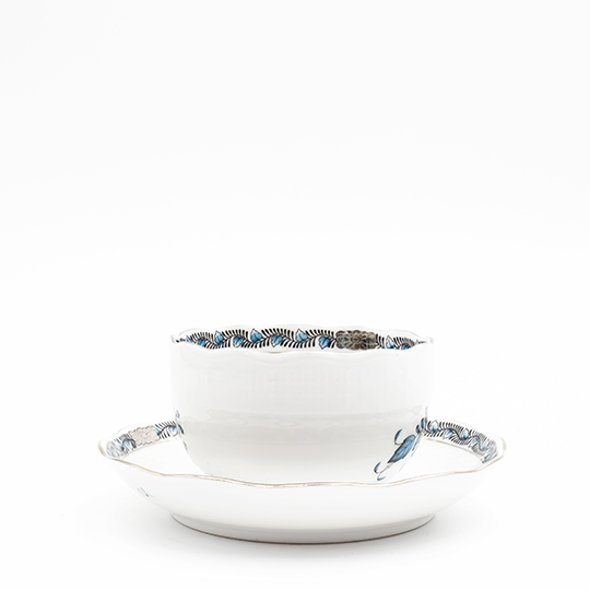 アポニー・ターコイズ・プラチナ] ティーカップ&ソーサー