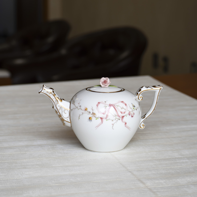 ヘレンドリボン・ローズドラジェ] ミニティーポット