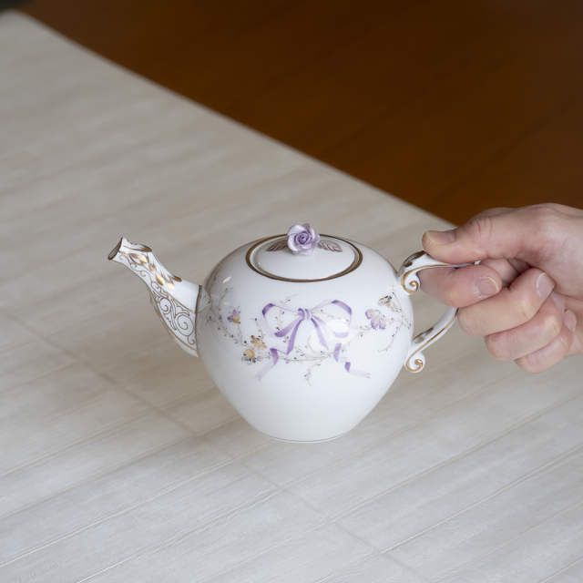 ヘレンドリボン・ライラック] ミニティーポット