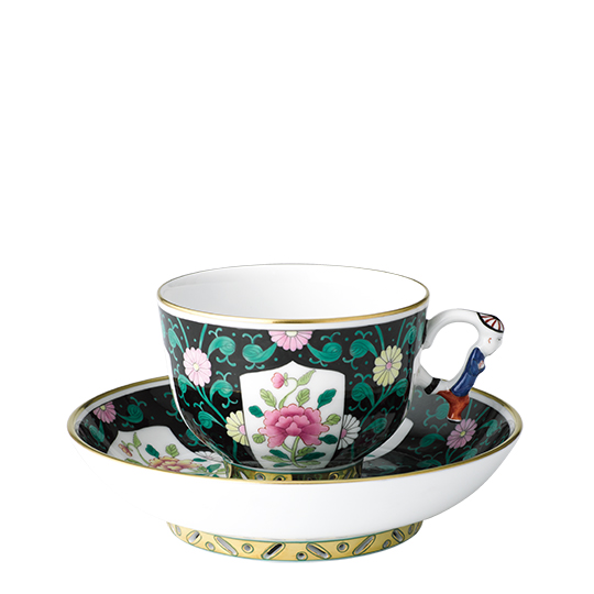 西安の黒] ラージカップ&ソーサー