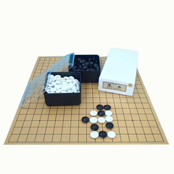 囲碁盤セット 収納便利な塩ビの碁盤（19路盤）とP碁石竹とP角ケース