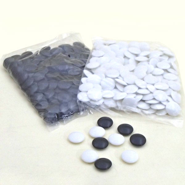 碁石 プラスチック中厚石（厚さ6mm弱）袋入り 碁盤、碁石、囲碁セット