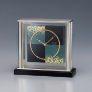 胡蝶蘭の木象嵌！セイコー置時計 SEIKO DECOR AZ738B/時計 掛け時計