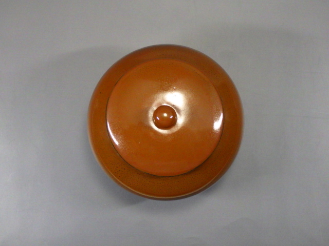 小山岑一(鎌倉柿釉蓋付小壺)