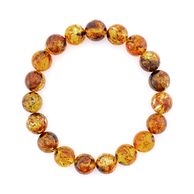 ブレスレット アンバー （琥珀） （バルト海産） 10mm 19玉 No.35
