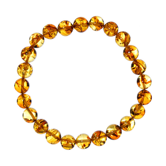 ブレスレット フラワーアンバー （花入り琥珀） AA （ポーランド産