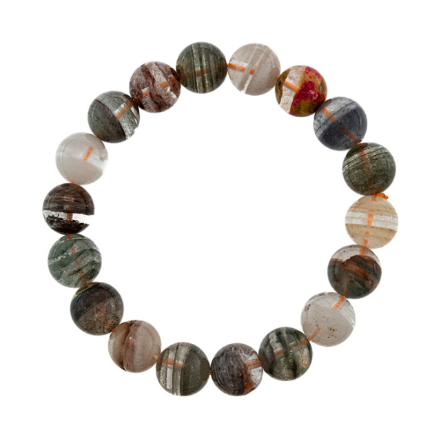 ブレスレット 千層ガーデン水晶 （ブラジル産） 11mm 18玉 No.48