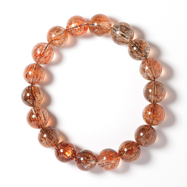 ブレスレット フォリエーテッドマイカインクォーツ 11mm 18玉 No.4